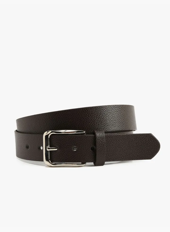 Faux Leather Buckle Detail Belt