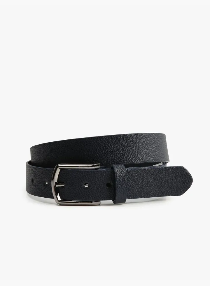 Faux Leather Buckle Detail Belt
