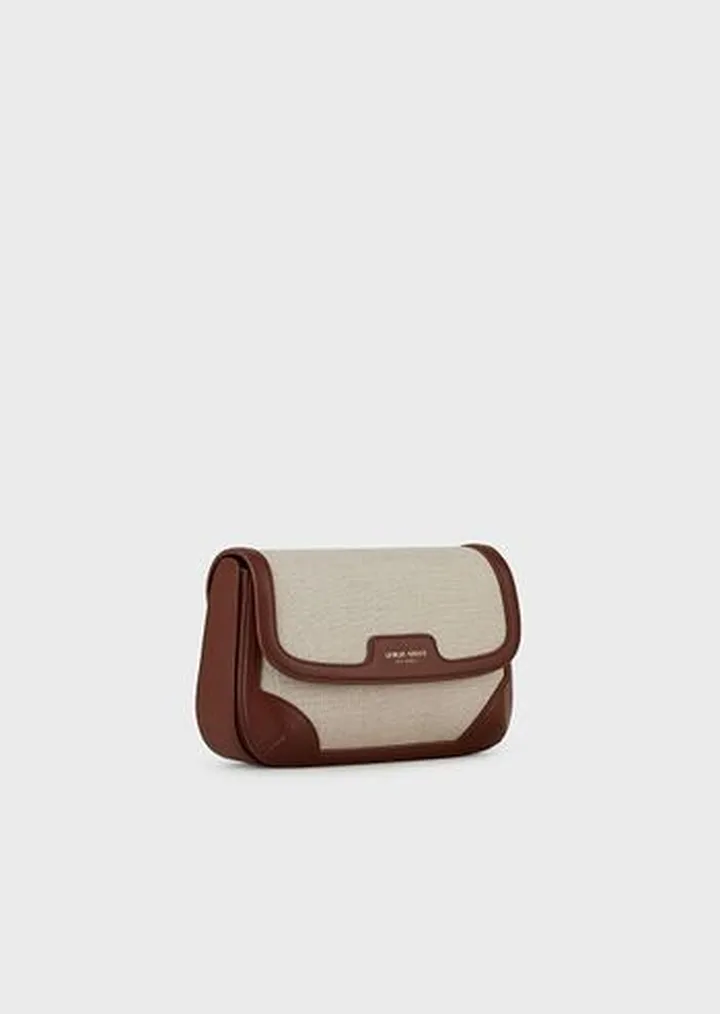 La Prima mini shoulder bag in canvas and leather