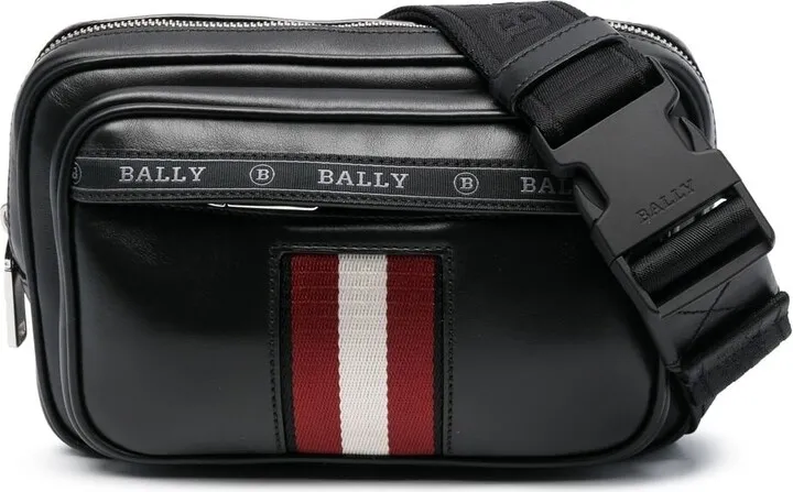 Logo-Print Striped Belt Bag
