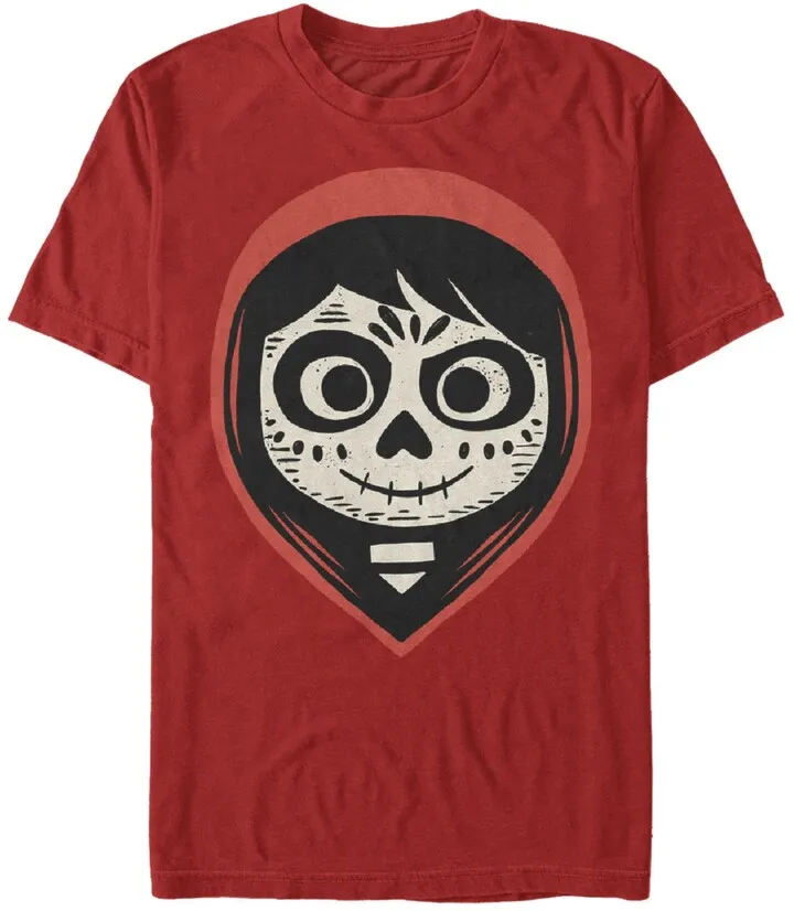 Disney Pixar Men's Coco Miguel Sugar Skull Big Face Short Sleeve T-Shirt