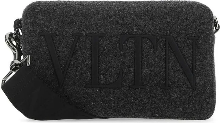 Valentino Logo Embroidered Zip-Up Crossbody Bag