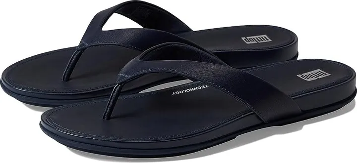FitFlop Gracie Leather Flip-Flops (Midnight Navy) Women's Shoes