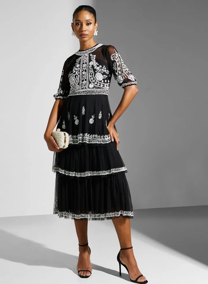 Floral Beaded Dress