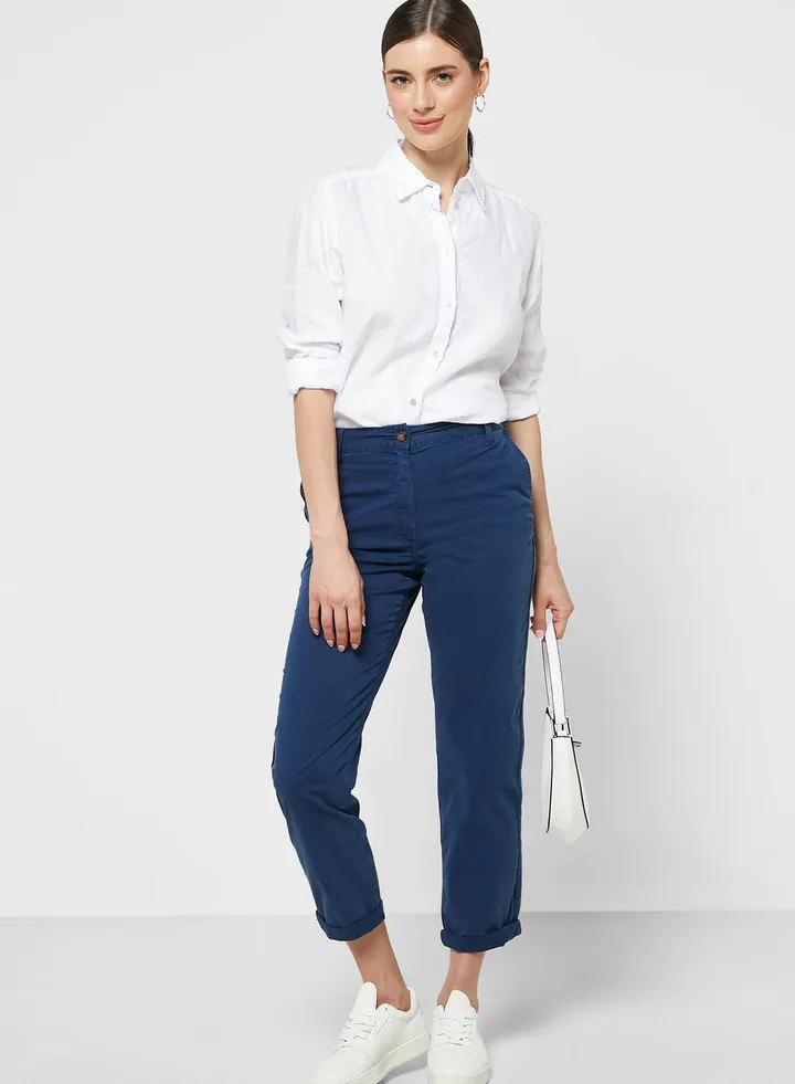 Cotton Rich Tea Dyed Slim Fit Chinos