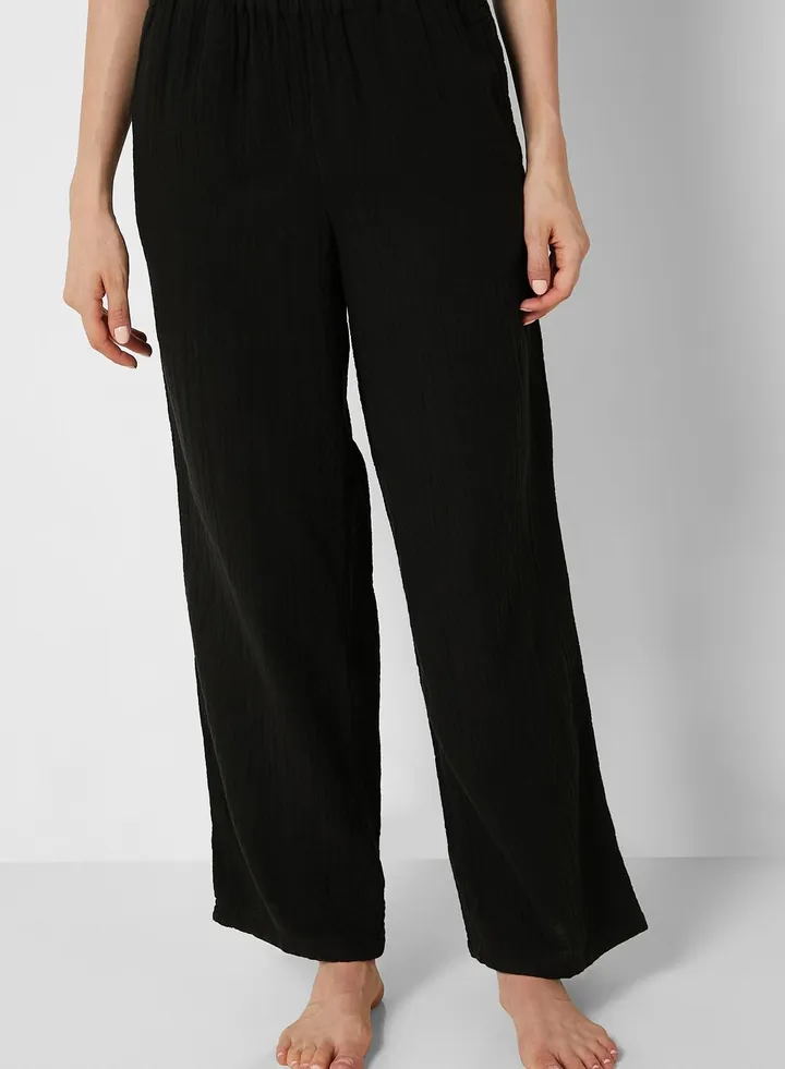 Pure Cotton Wide Leg Trousers