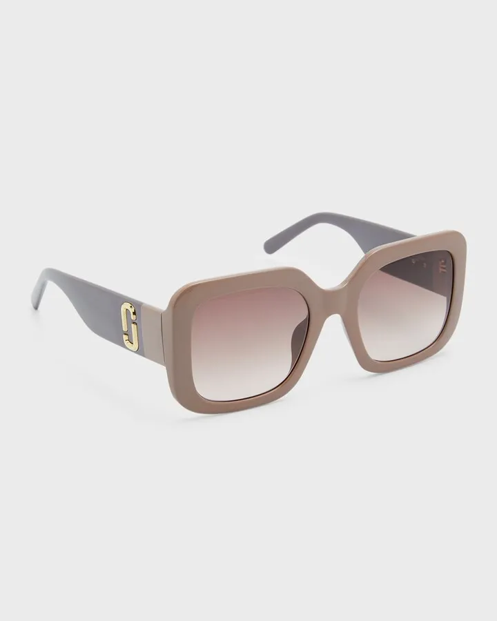 J Marc Square Two-Tone Acetate Sunglasses