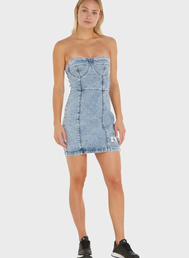 Strappy Denim Dress