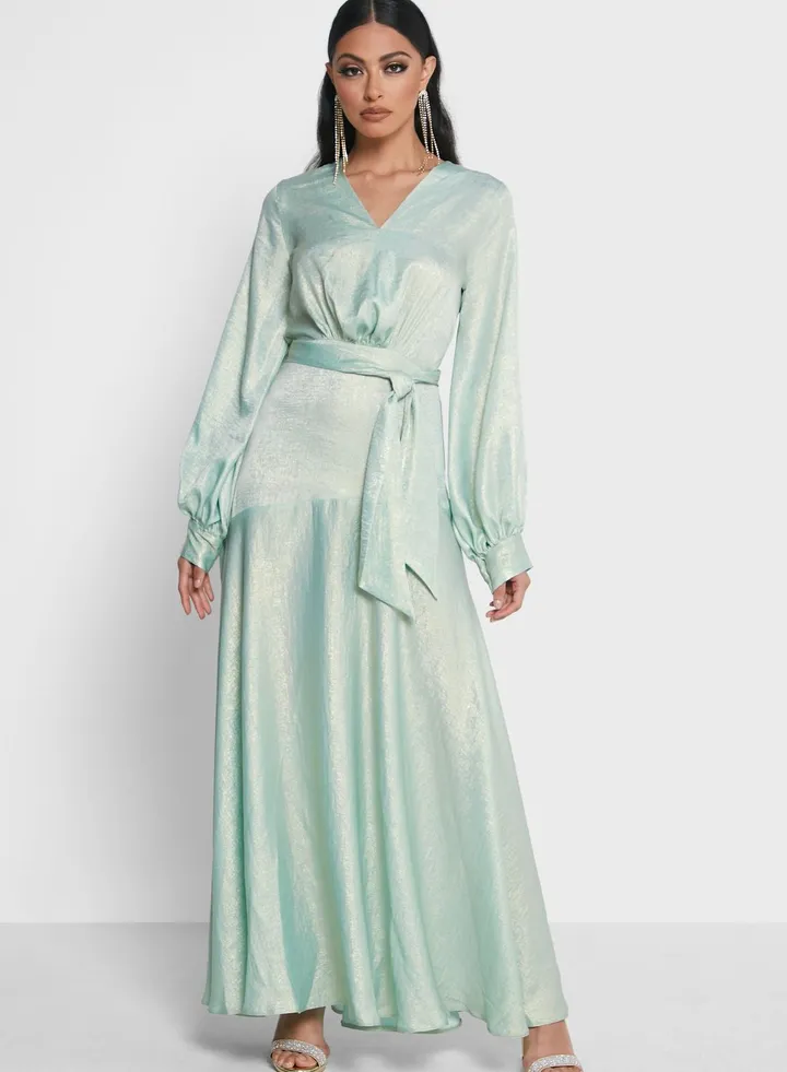 Smock Detail Shimmer Dress