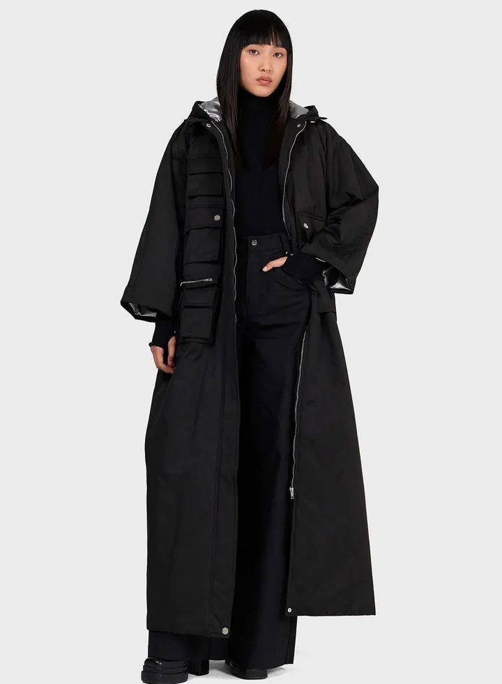 Hooded Colour Contrast Coat