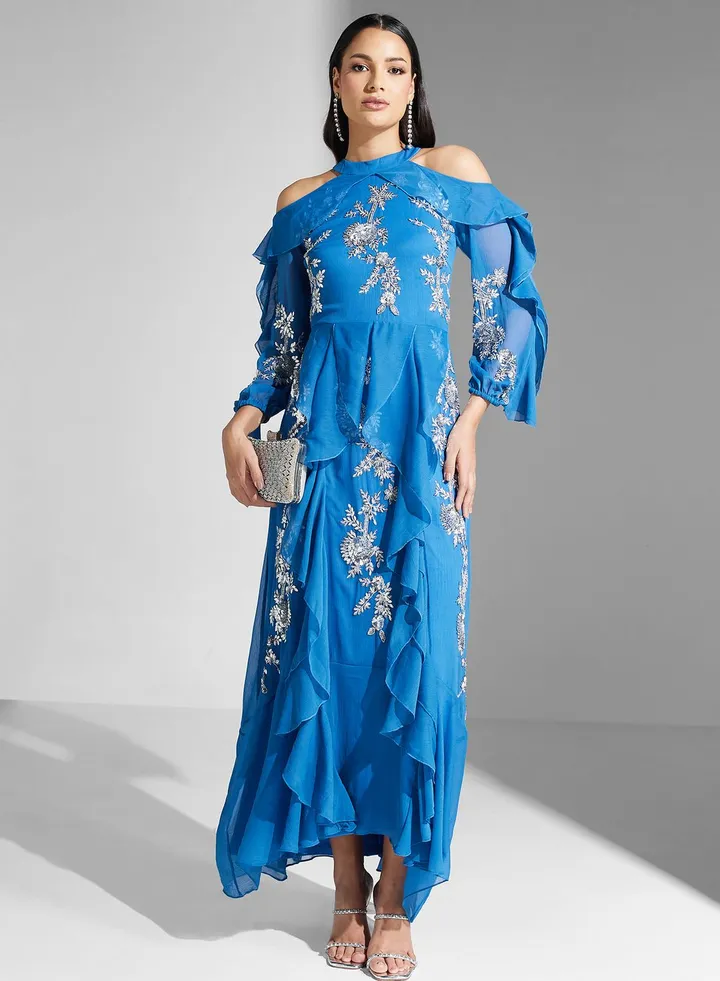 Floral Sequin Detail Dress