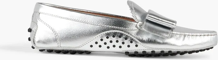 Gommino metallic leather loafers
