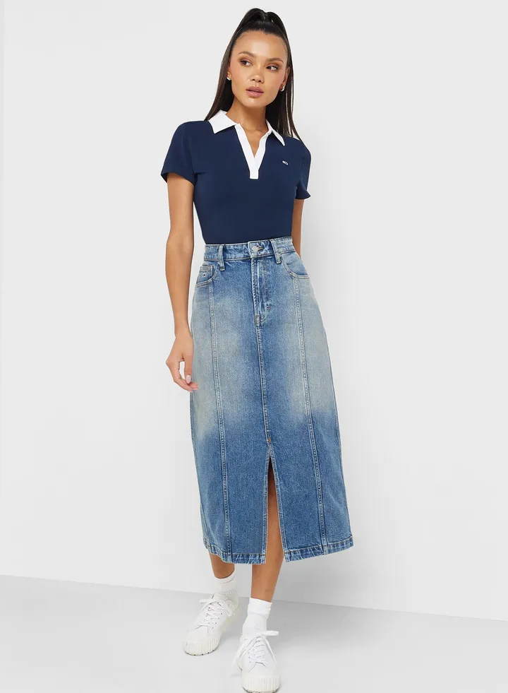 Denim Midi Skirt