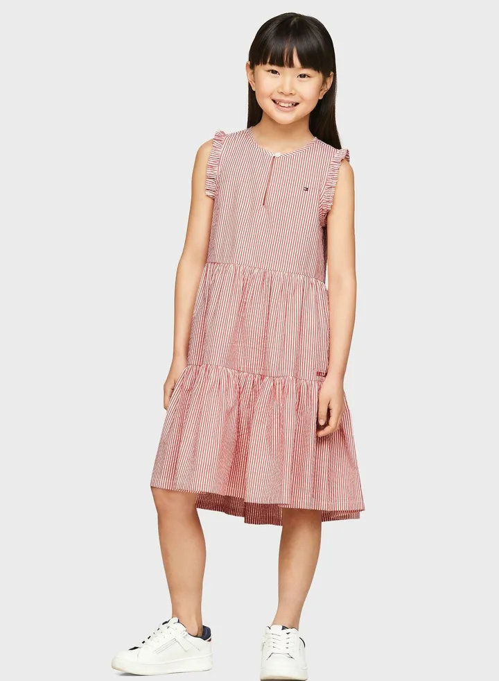Kids Striped Ruffle Dress