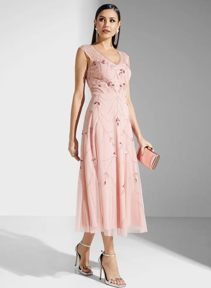 Strappy Embellished Dress