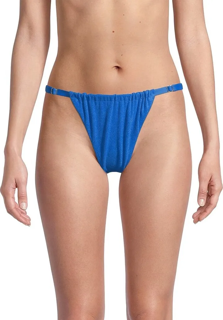 Ruched Terrycloth Bikini Bottom