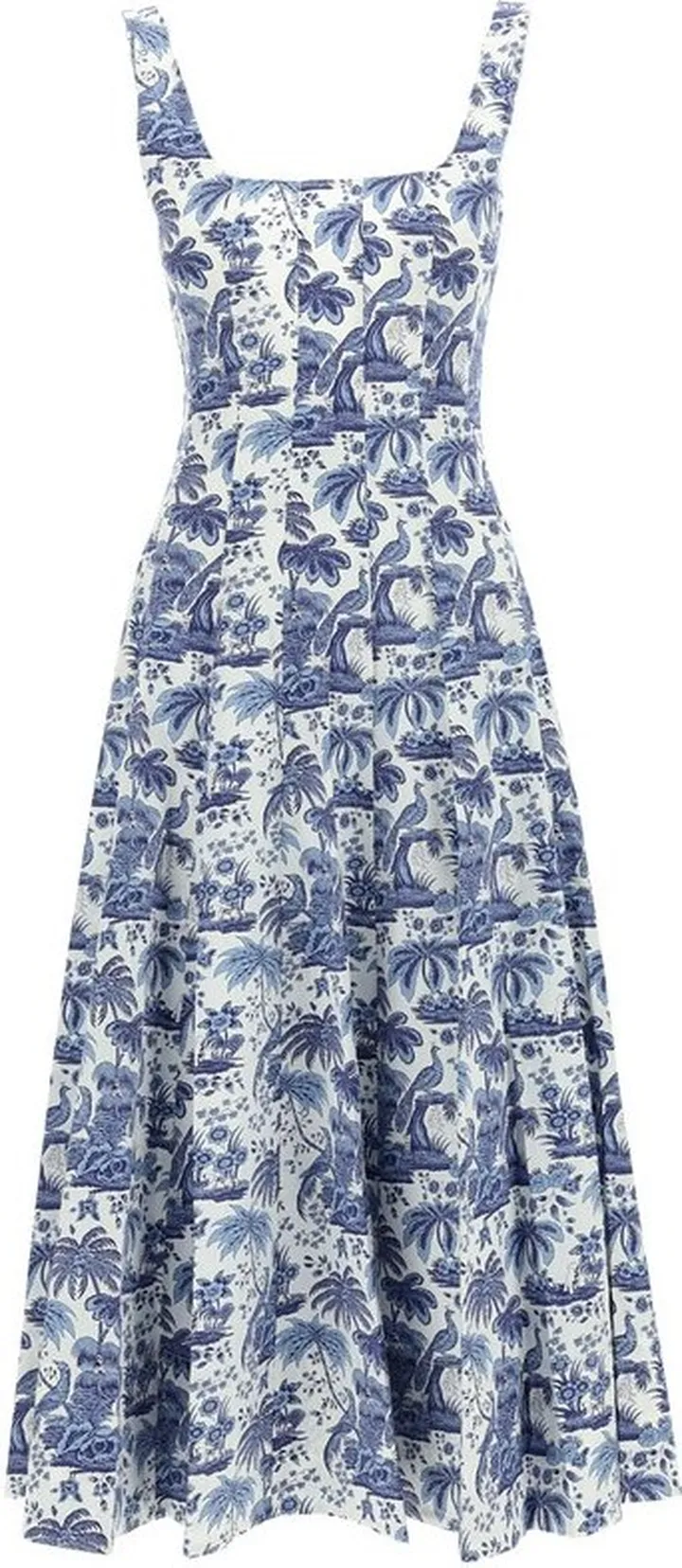 Staud Sleeveless Flared Midi Dress