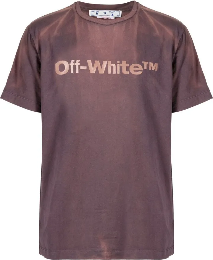 logo print bleached T-shirt