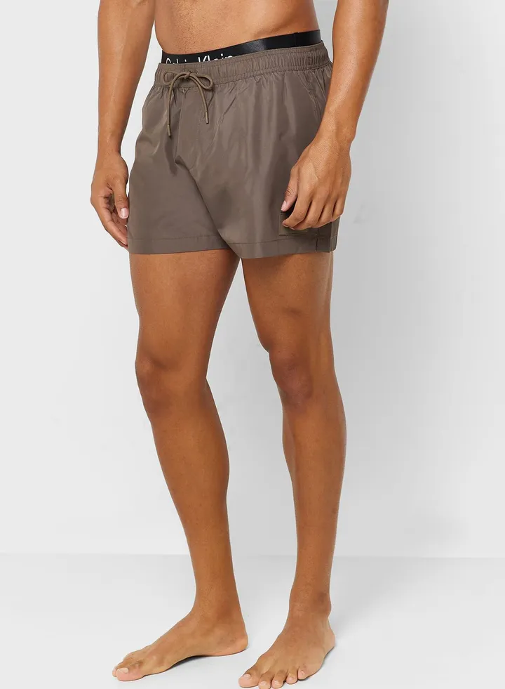Short Double Waistband Drawstring Shorts