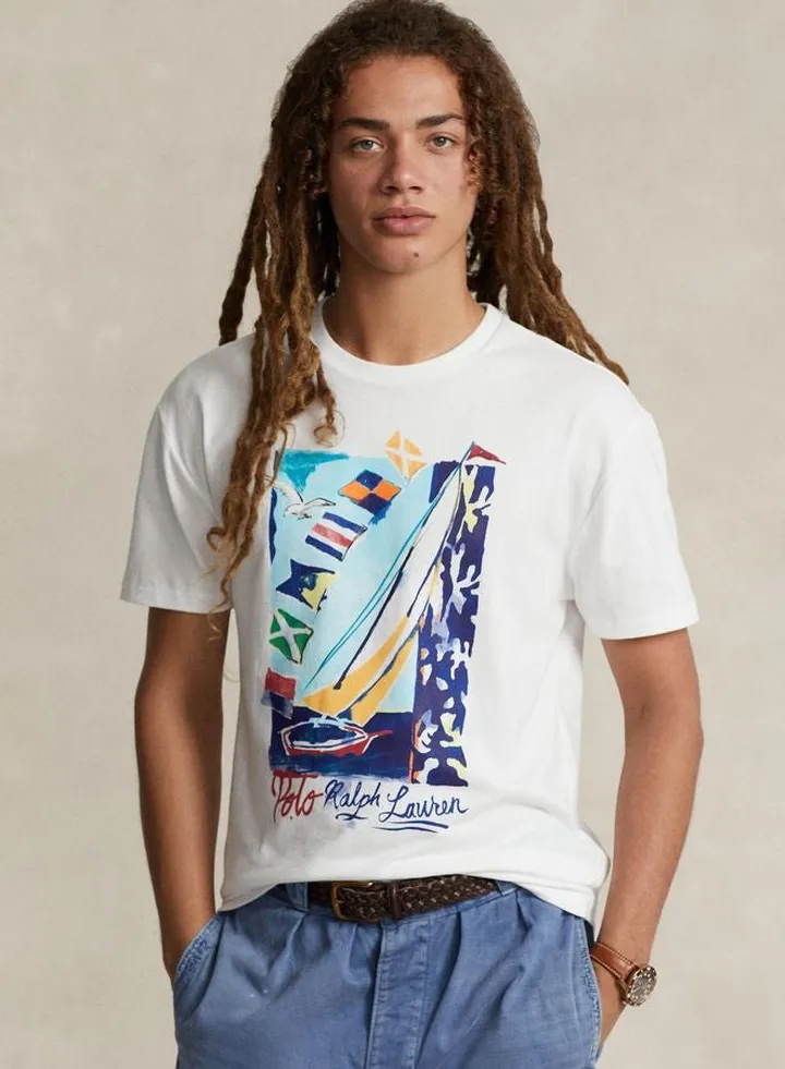 Classic Fit Sailboat Jersey T-Shirt