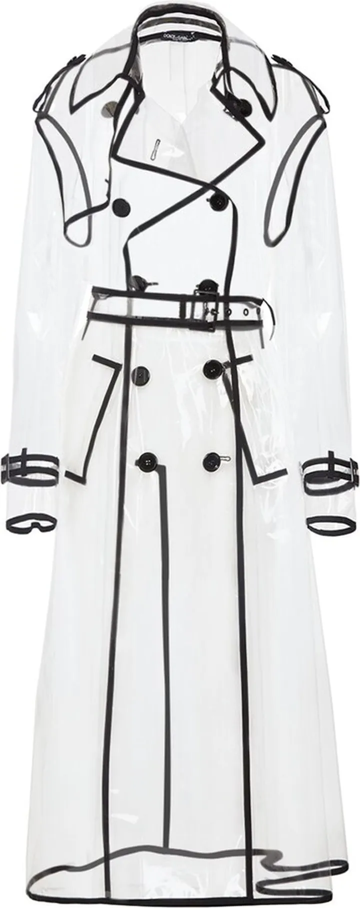 Transparent double breasted trench coat