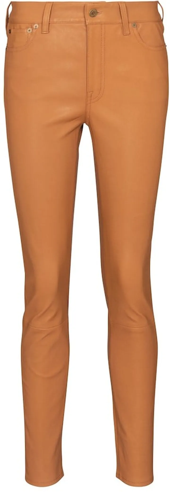 High-rise slim leather pants