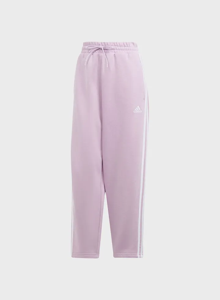 Essentials 3-Stripes Open Hem Fleece Joggers