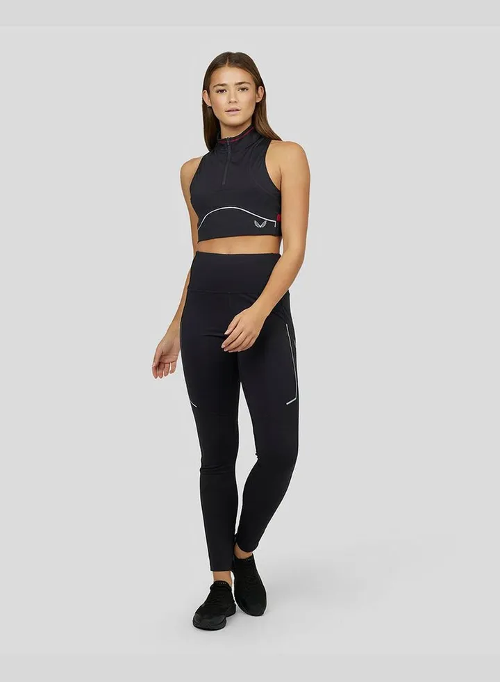 Women's Black Ultrarun Running Crop Top