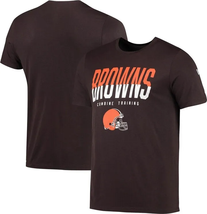 Men's New Era Brown Cleveland Browns Combine Authentic Big Stage T-shirt