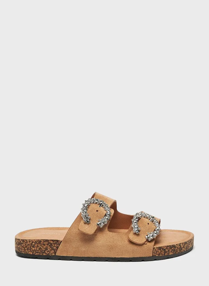 Double Strap Flat Sandals