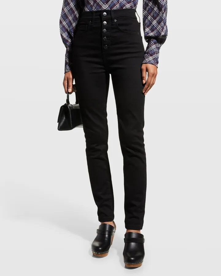 Maera Button-Fly Skinny Jeans