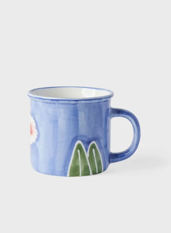 Large 'Isa' Floral Circle Handle Mug