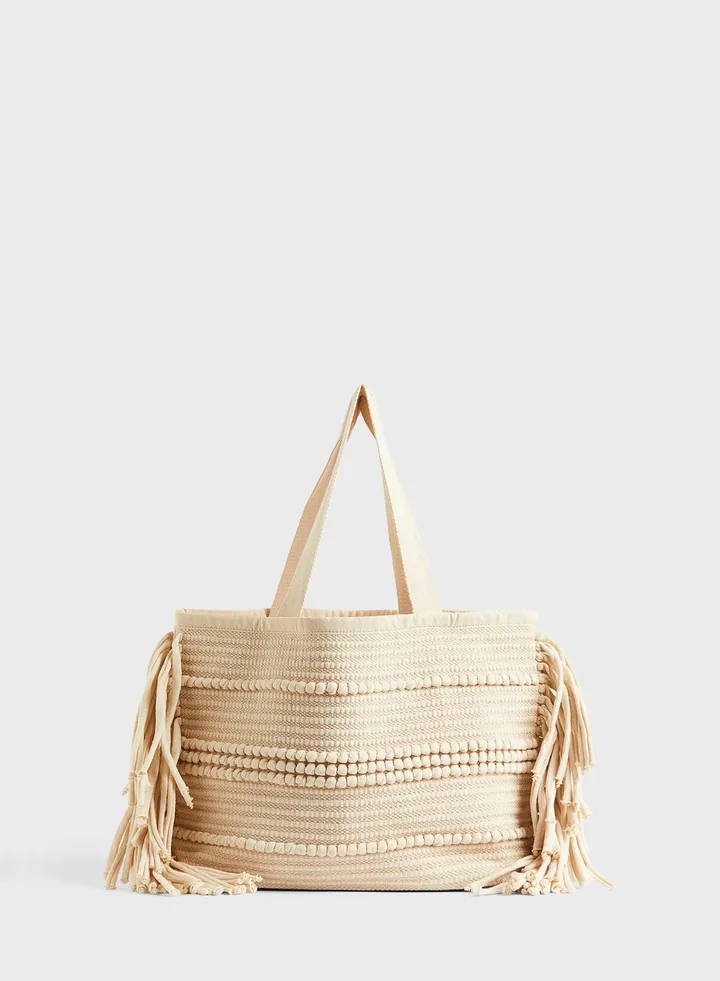Jacquard-Weave Shopper