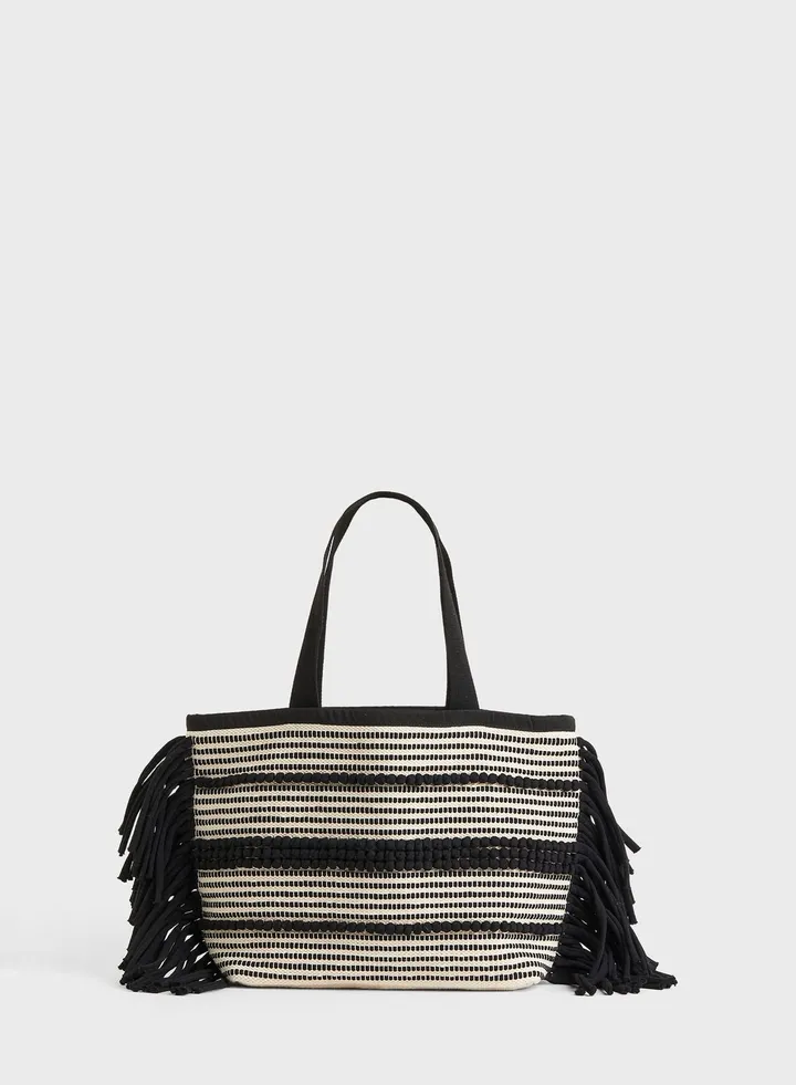 Jacquard-Weave Shopper