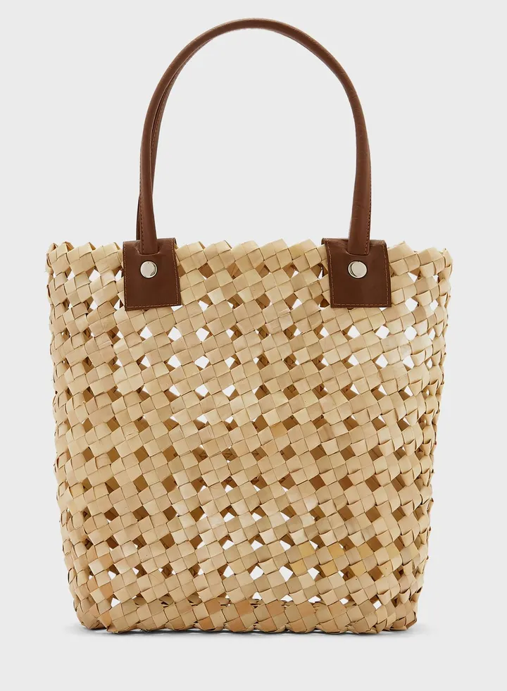 Palm Leaf Picnic Medium Tote Bag