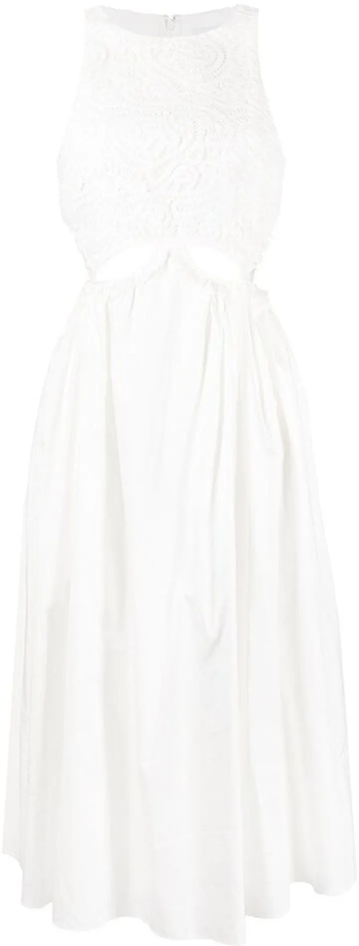White Cut Out Midi Dress