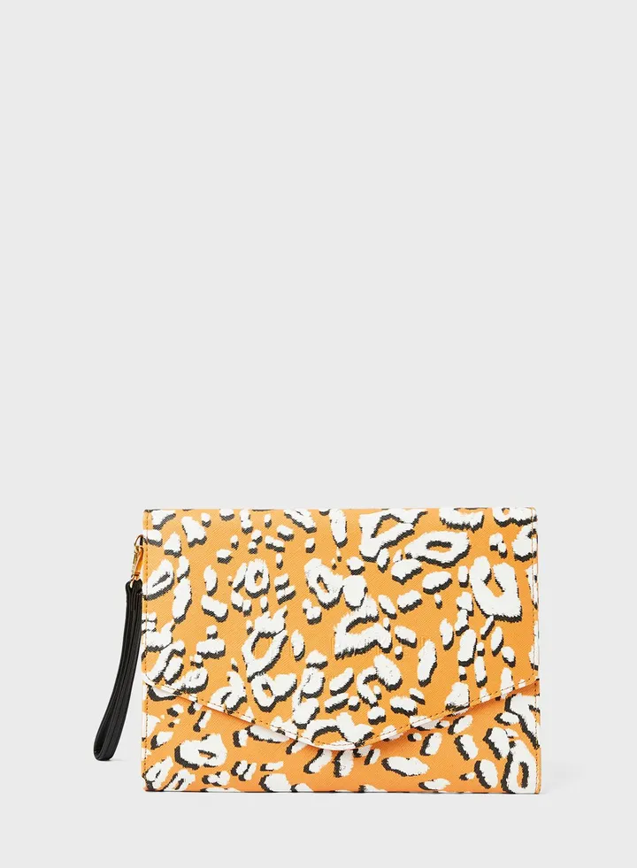 Leopard Detail Envelope Pouch