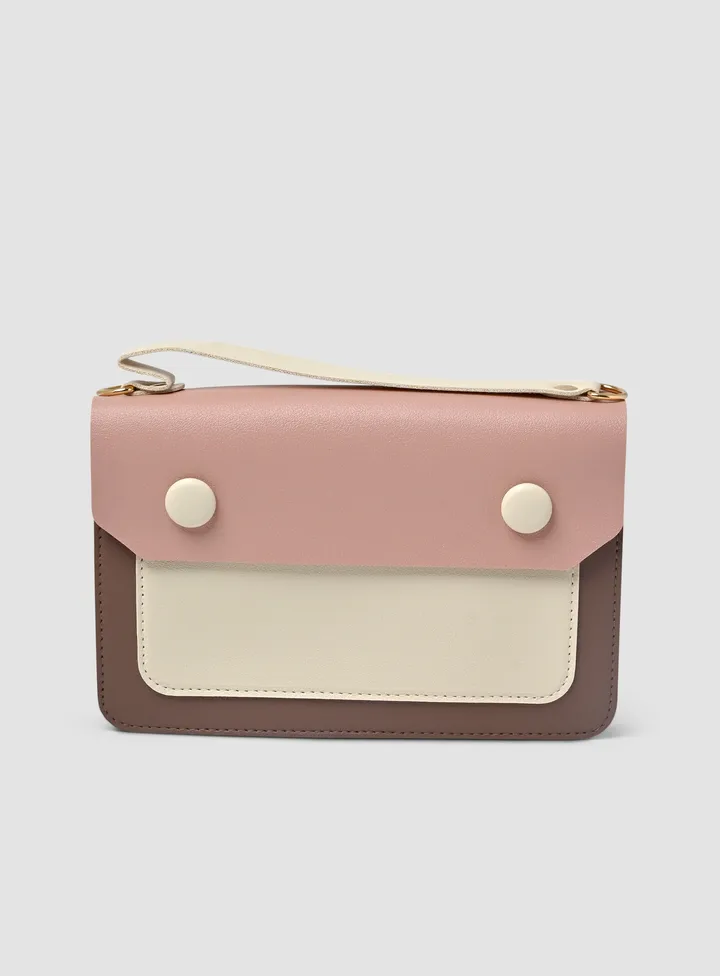Colourblock Pattern Chain Strap crossbody Bag