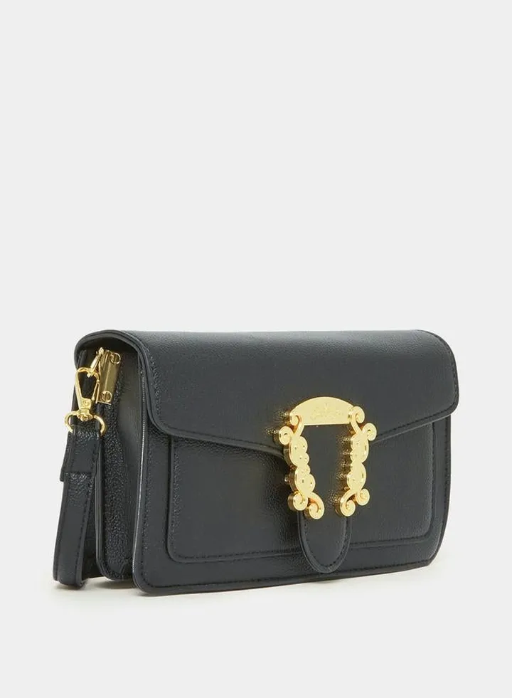 Embellished Metal Buckle Crossbody Bag