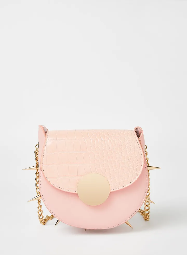 Spike Detail Crossbody Bag