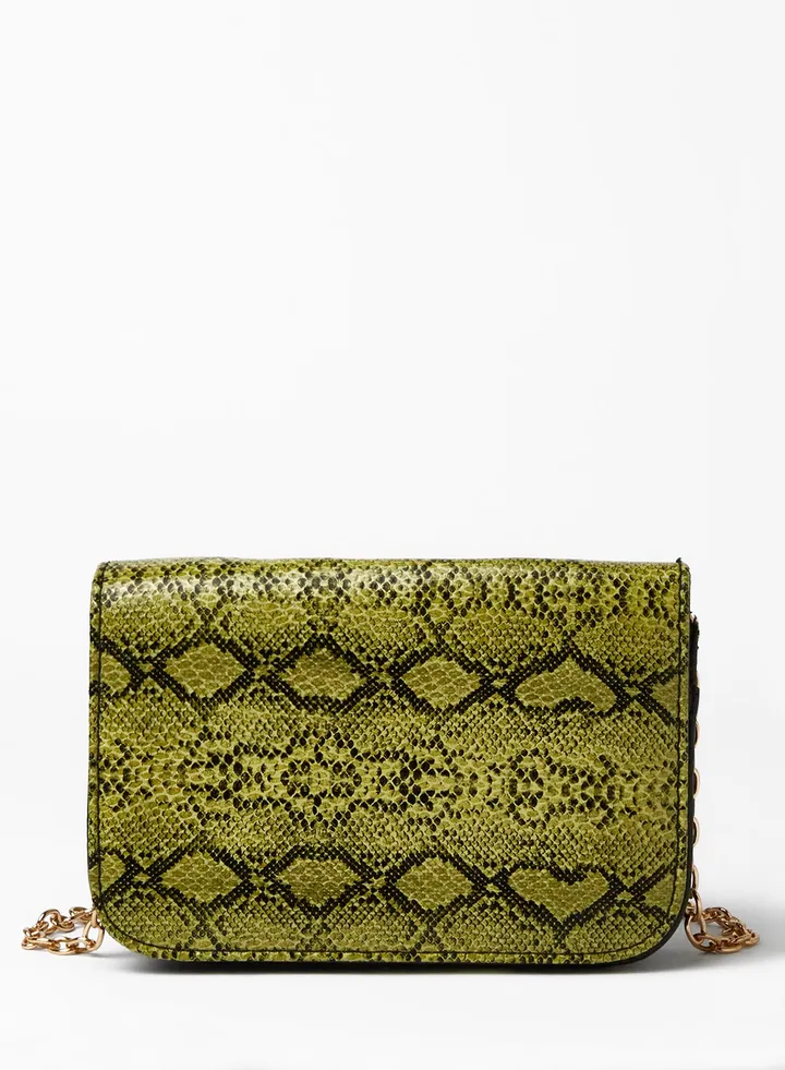 Snakeskin Print Crossbody Bag