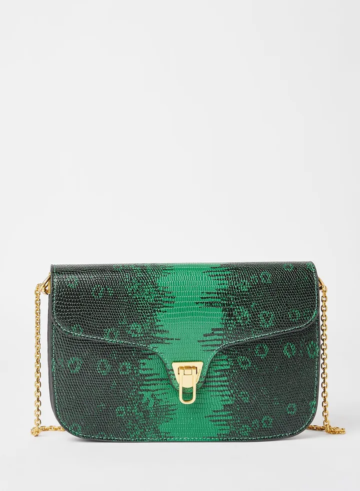 Snakeskin Effect Crossbody Bag