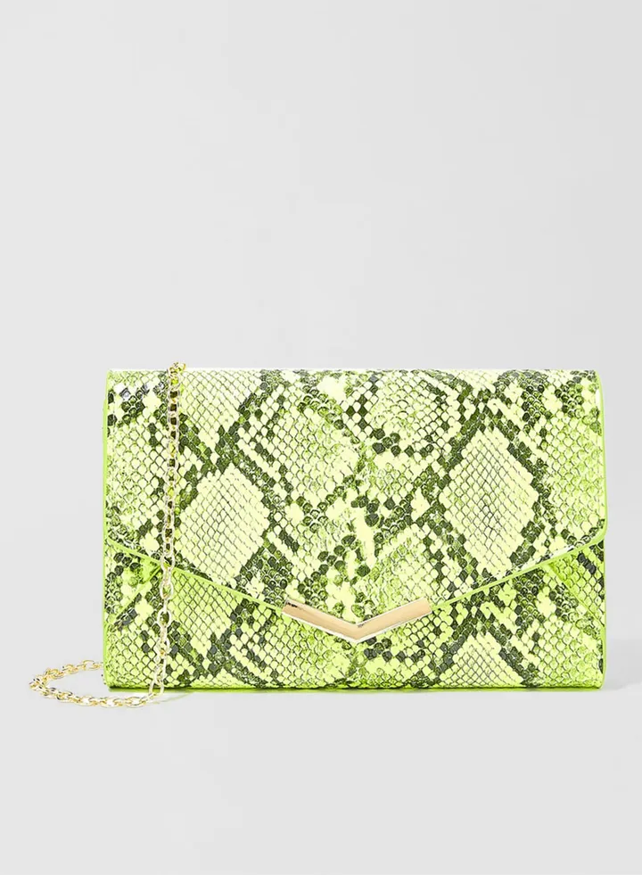 Snakeskin Print Clutch