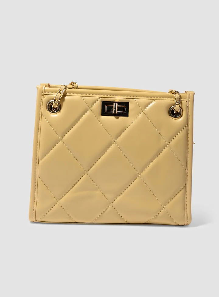 Quilted Pattern Formal Shoulder Bag