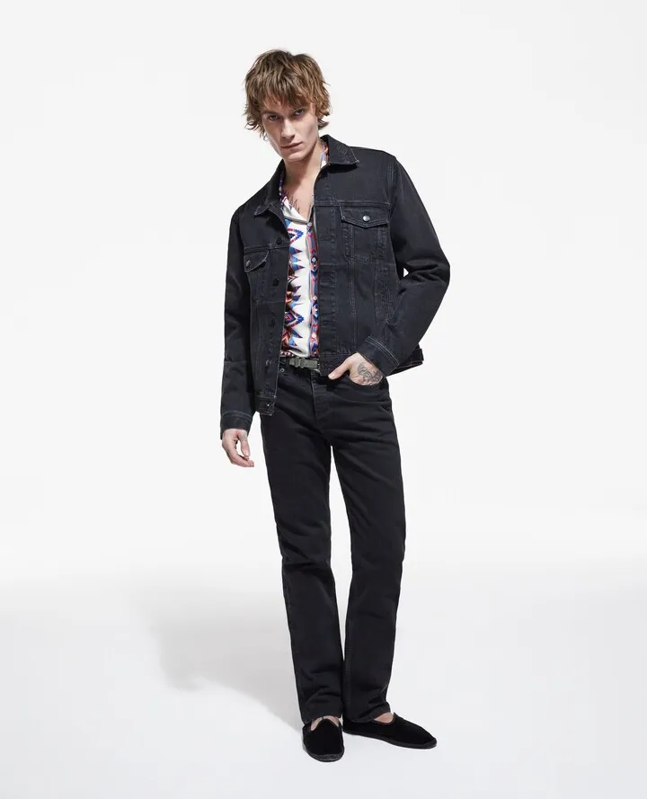 Black denim jacket