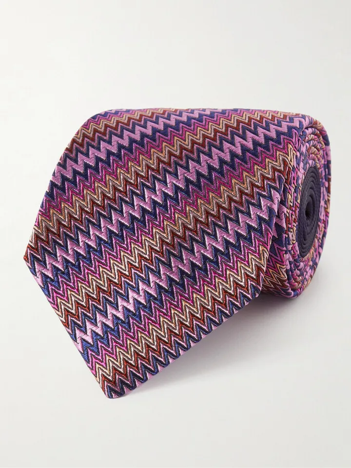 8.5cm Striped Silk Tie