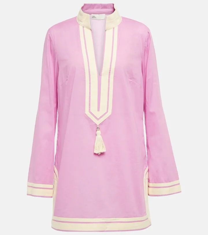 Solid cotton voile tunic