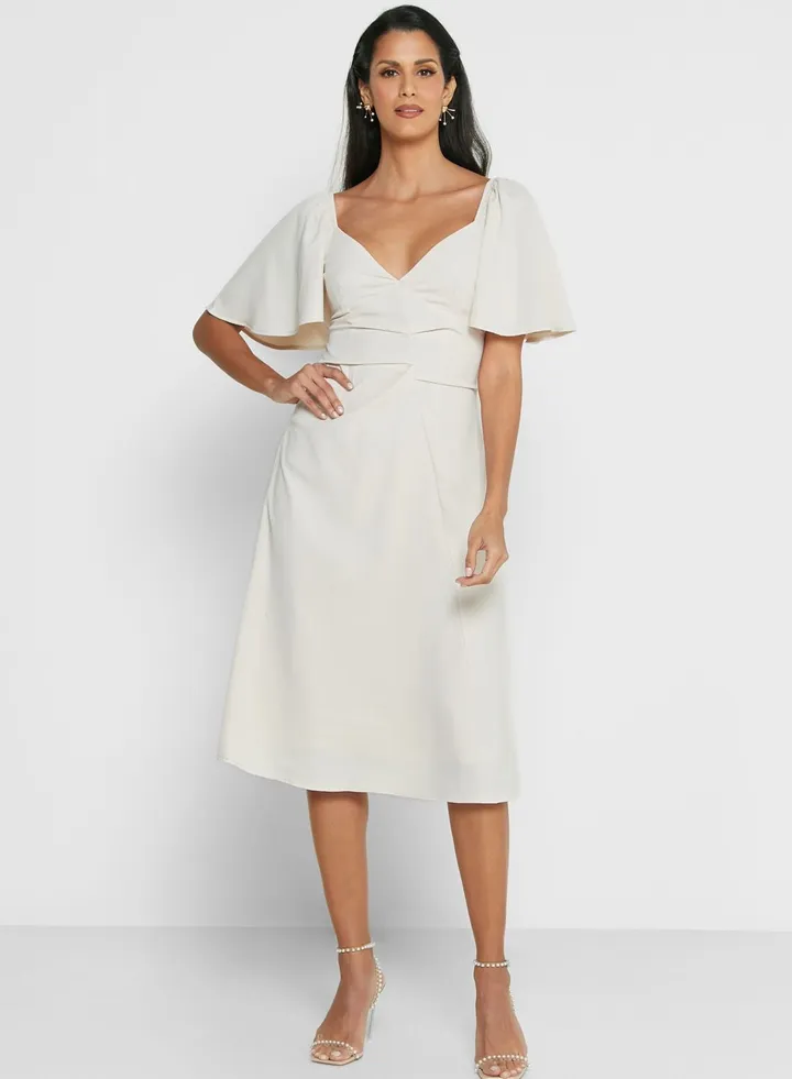 Bell Sleeve Fit & Flare Dress