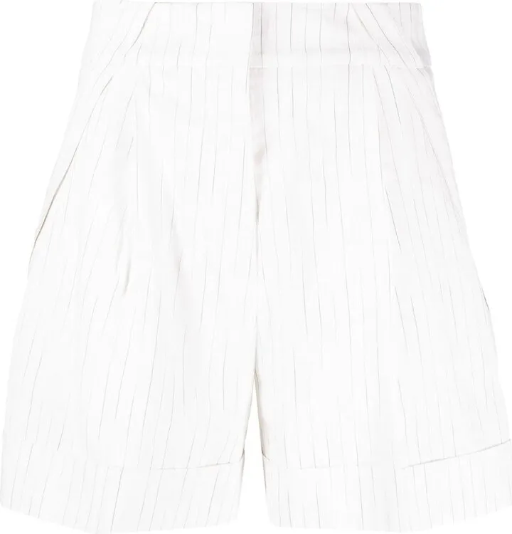 Pinstripe High-Waist Shorts