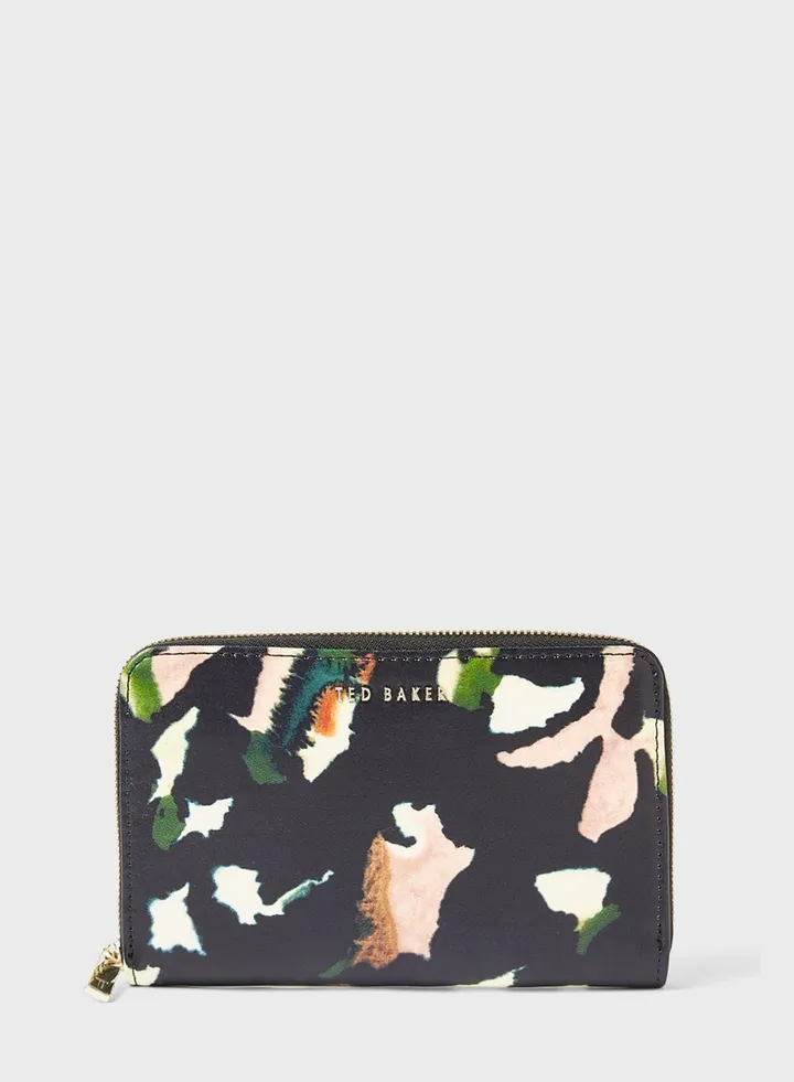 Watercolour Print Leather Wallet